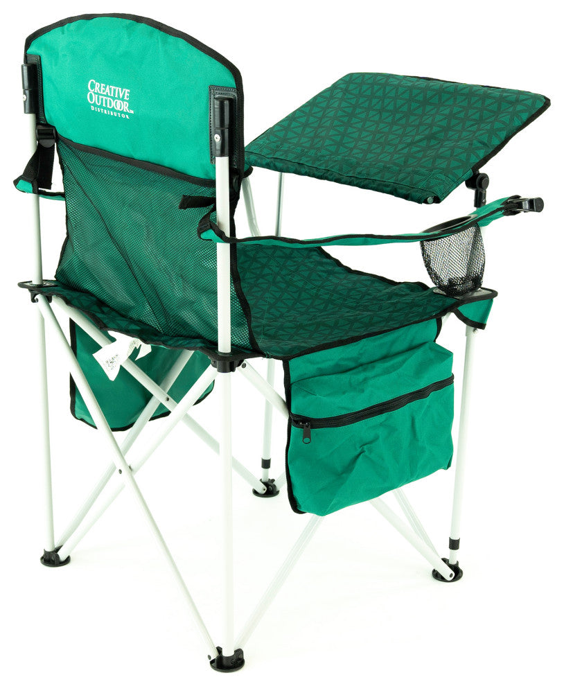iChair Folding Wine Chair With Adjustable Table, Green Diamond