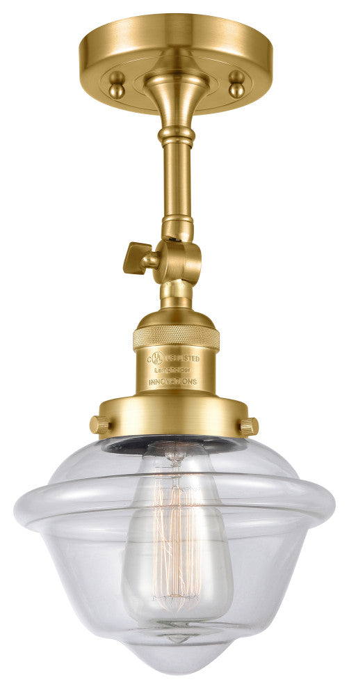 Small Oxford 1 Light Sconce, Satin Gold, Clear