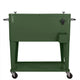 Green Retro 80 Quart Rolling Cooler Patio Outdoor Ice Chest Drink Bar