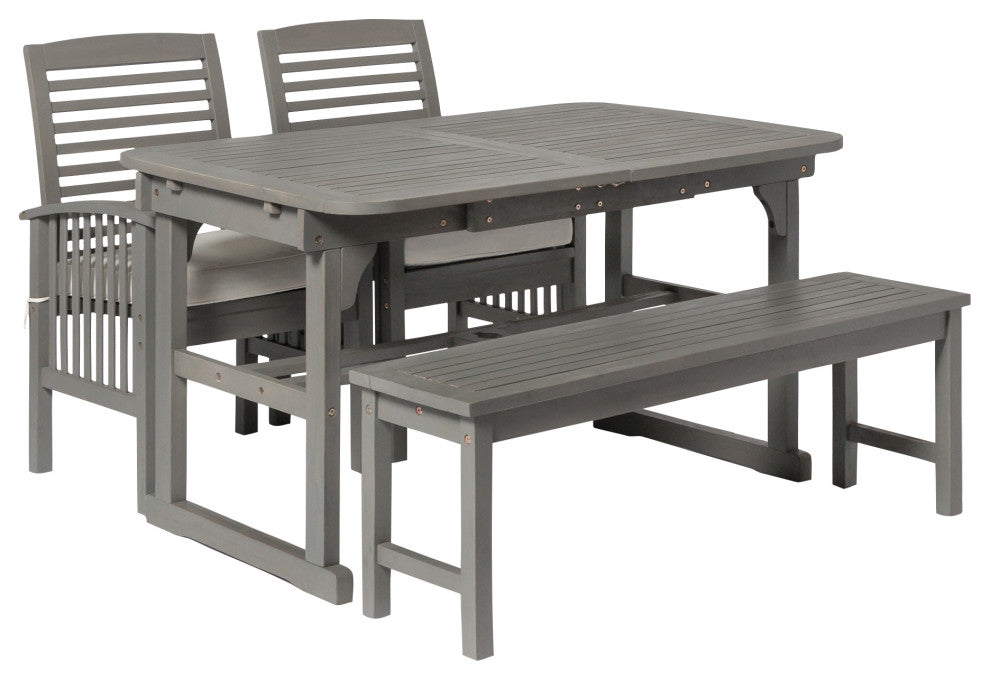 4-Piece Classic Outdoor Patio Dining Set - Grey Wash