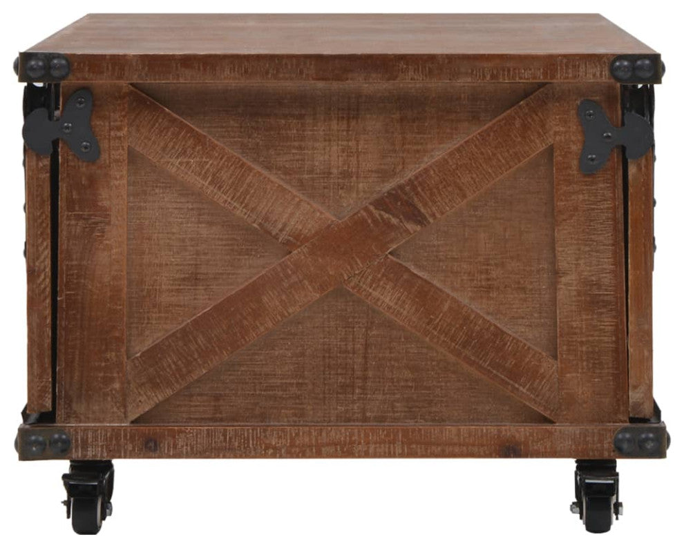 Vidaxl Coffee Table Solid Fir Wood 35.8"x20.1"x15" Brown
