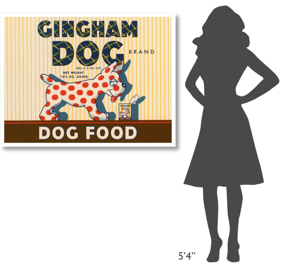 "Gingham Dog" Digital Paper Print by Retrolabel, 46"x35"