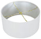 1 Light Swag Plug-In Pendant 16"w White Linen Drum Shade, 17' Black Cord
