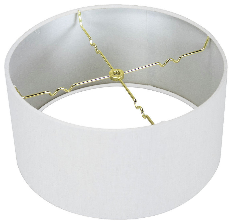 1 Light Swag Plug-In Pendant 16"w White Linen Drum Shade, 17' Black Cord