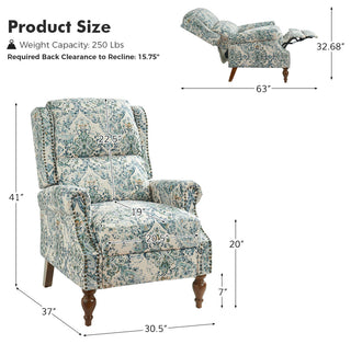 30.5" Manual Recliner Set of 2, Blue