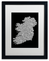 Michael Tompsett 'Ireland City Text Map 2' Matted Framed Art, White Mat, 20"x16"