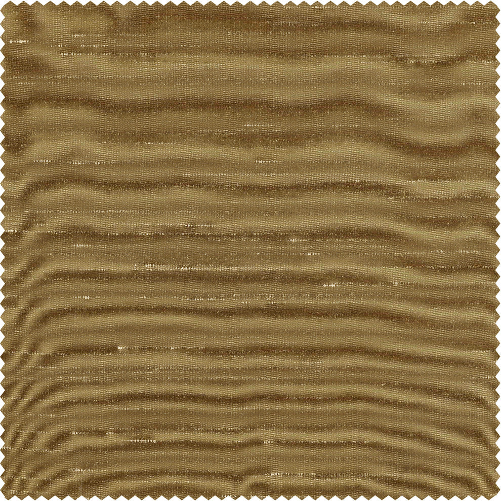 Ruched Vintage Faux Dupioni Silk Curtain Single Panel, Flax Gold, 50" X 84"