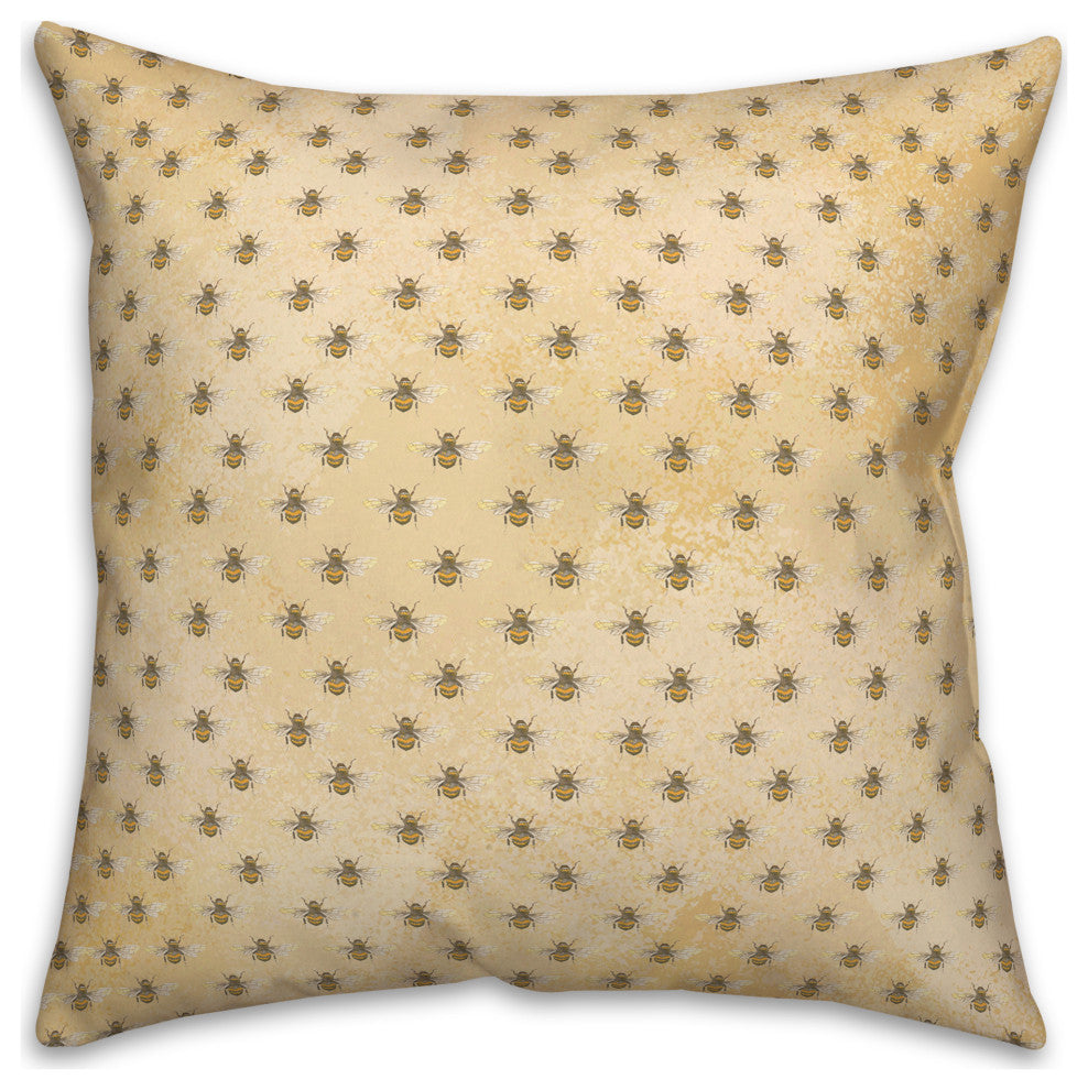 Bee Pattern 20 x 20 Spun Poly Pillow