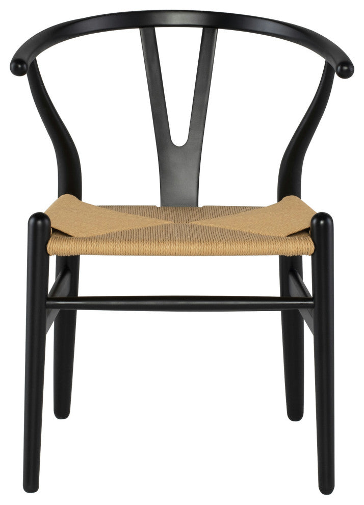 Alban Wishbone Dining Chair, Black