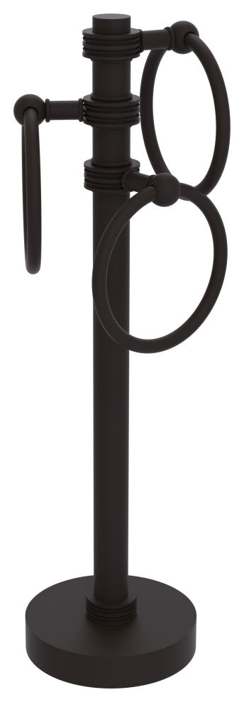 Vanity Top 3 Towel Ring with Dotted Accents, Oil Rubbed Bronze