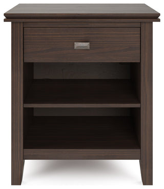 Artisan SOLID WOOD Bedside Table in Warm Walnut Brown