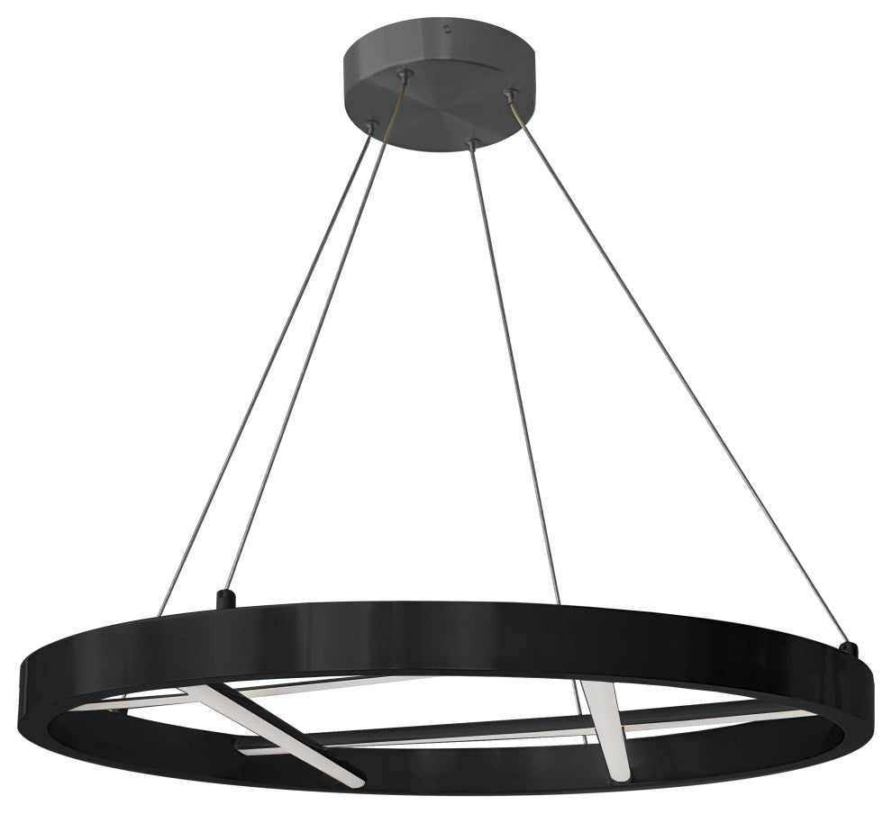 Dante Modern 1 Light matte Black White Metal Pendant
