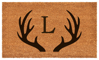 Calloway Mills Antler Monogram Doormat, 36"x72", Letter L