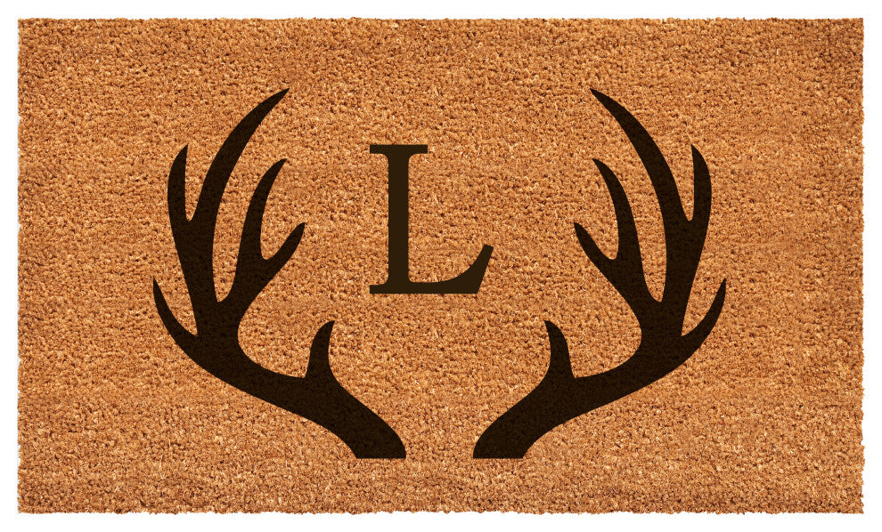 Calloway Mills Antler Monogram Doormat, 36"x72", Letter L