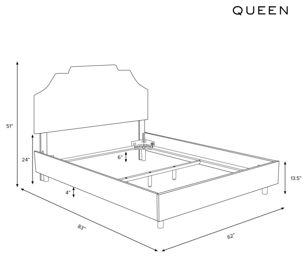 Queen Bed, Zuma Charcoal