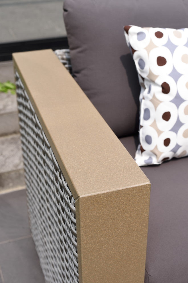 Cebu 5-Piece Wicker Patio Conversation Set Gray With Gray Cushions