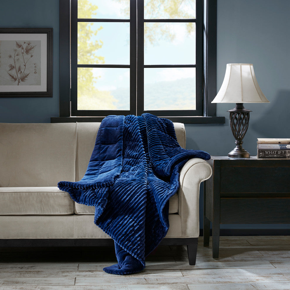 Madison Park Parker Oversized Plush Down Alternative Filled Throw