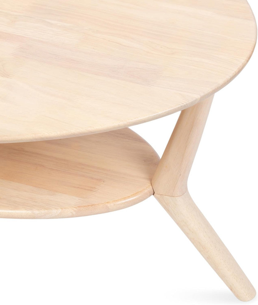 Black Oval Coffee Table with Bold Legs and Two-Tier Woodgrain Design, Natural