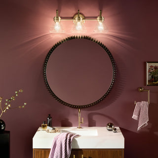 26" 3-Light Vanity Light With Clear Glass