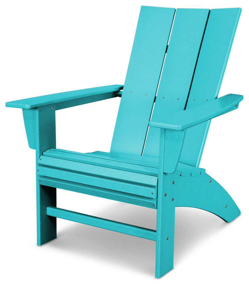 Polywood Modern Curveback Adirondack Chair, Aruba