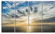 "Sunset Sky Above Atlantic" Oversized Beach Canvas Artwork, 4 Panels, 48"x28"