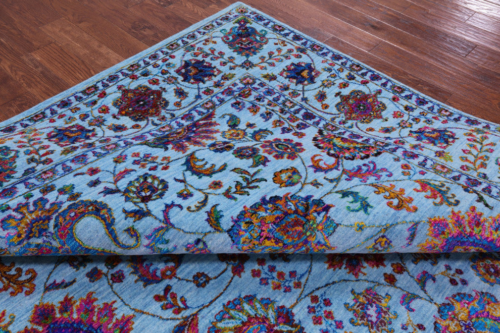 9' 0" X 12' 3" Wool & Silk Persian Hand Knotted Rug - Q14917