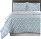 Meridian 100% Cotton Duvet Cover Set, Blue and White, King/Cal King
