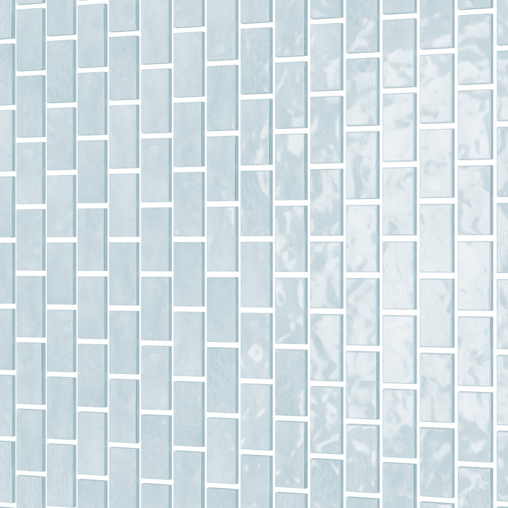 CastelloUSA Anacleto Ceramic Pressed 1"x2" Mosaic Tile, Light Blue
