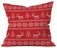 Deny Designs Natt Christmas Knitting Deer Throw Pillow, 16"x16"