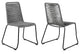 Shasta Outdoor Patio Dining Chair in Black Powder Coated Finish and Gray...