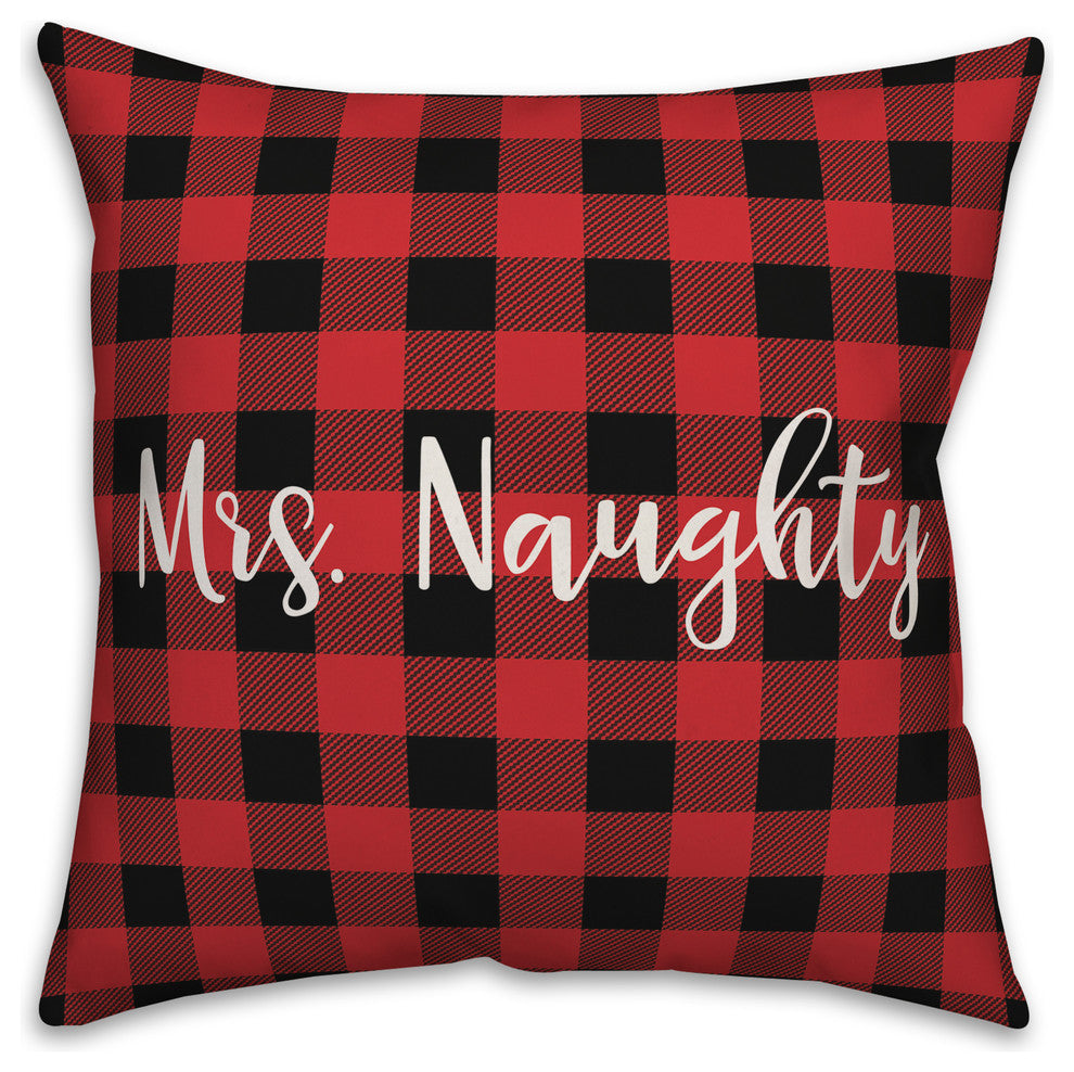 Mrs. Nice, Buffalo Check Plaid 18x18 Throw Pillow Cover