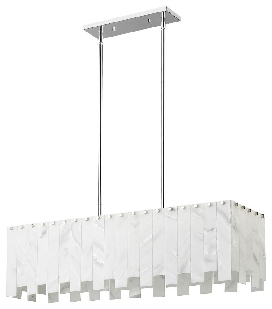 Zlite 345-40L-PN 5-Light Island, Alabaster