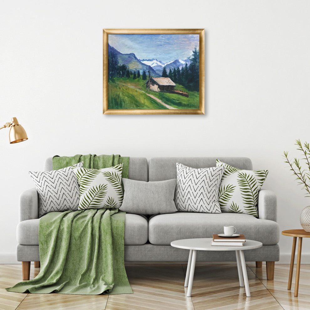 La Pastiche Savory Alps with Gold Luminoso Frame, 23" x 27"