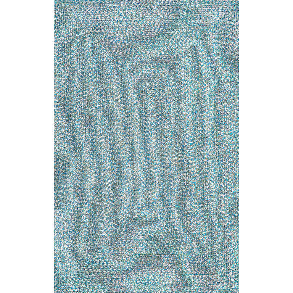 Nuloom Braided Lefebvre Indoor/Outdoor Area Rug, Aqua 3'x5'