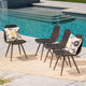 GDF Studio Gilda Outdoor Multi-Brown Wicker Dining Chairs, Set of 4