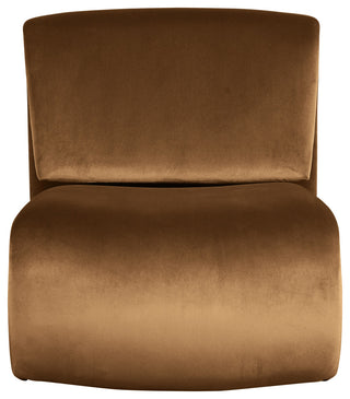 Nouveau Upholstered Chair, Saddle, Velvet