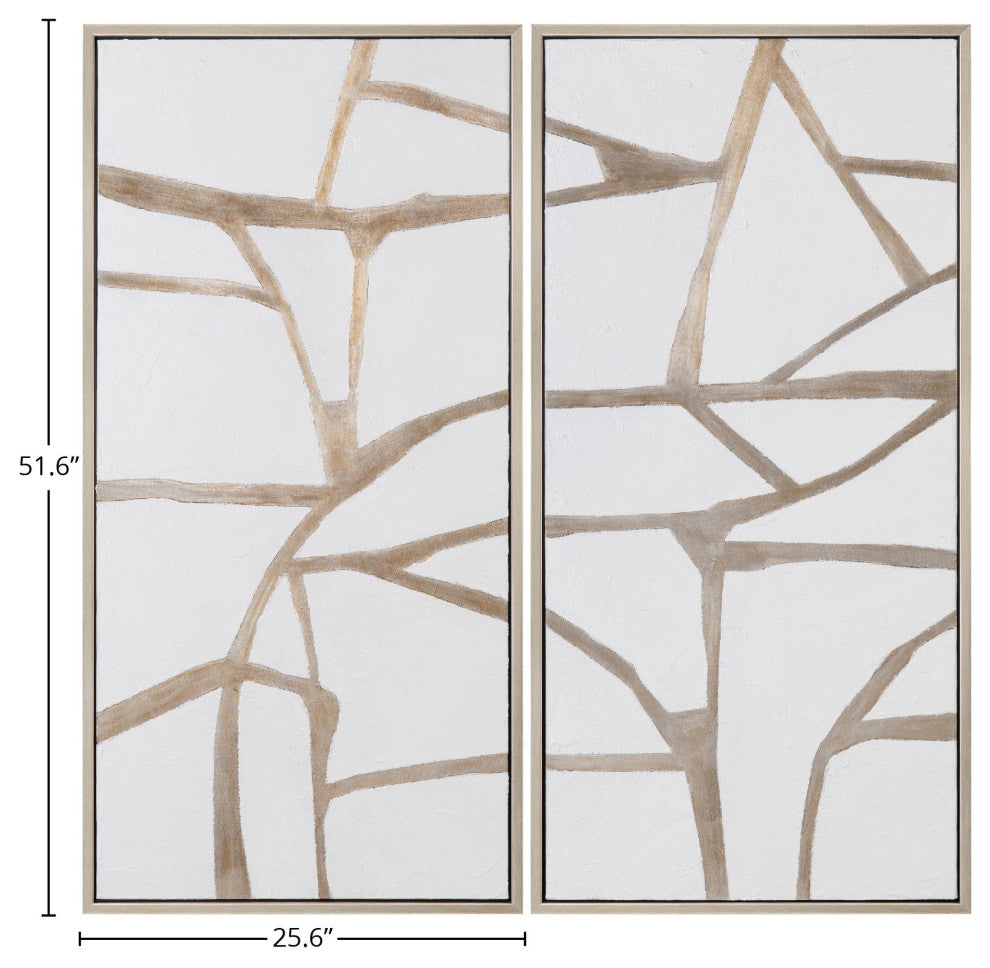 Silverlines Canvas 2-Piece Wall Art With Silver Frame