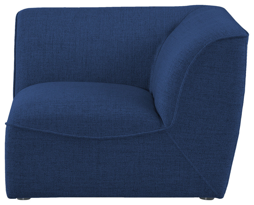 Miramar Linen Textured Fabric Upholstered Corner Chair, Navy