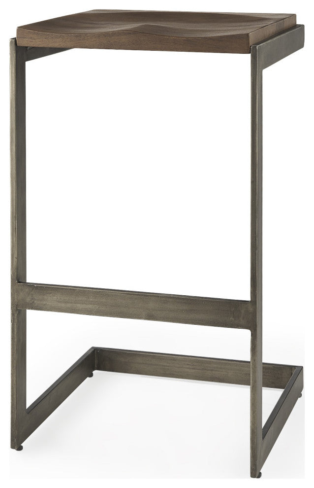 30" Black Cheeky Wood and Metal Bar Stool