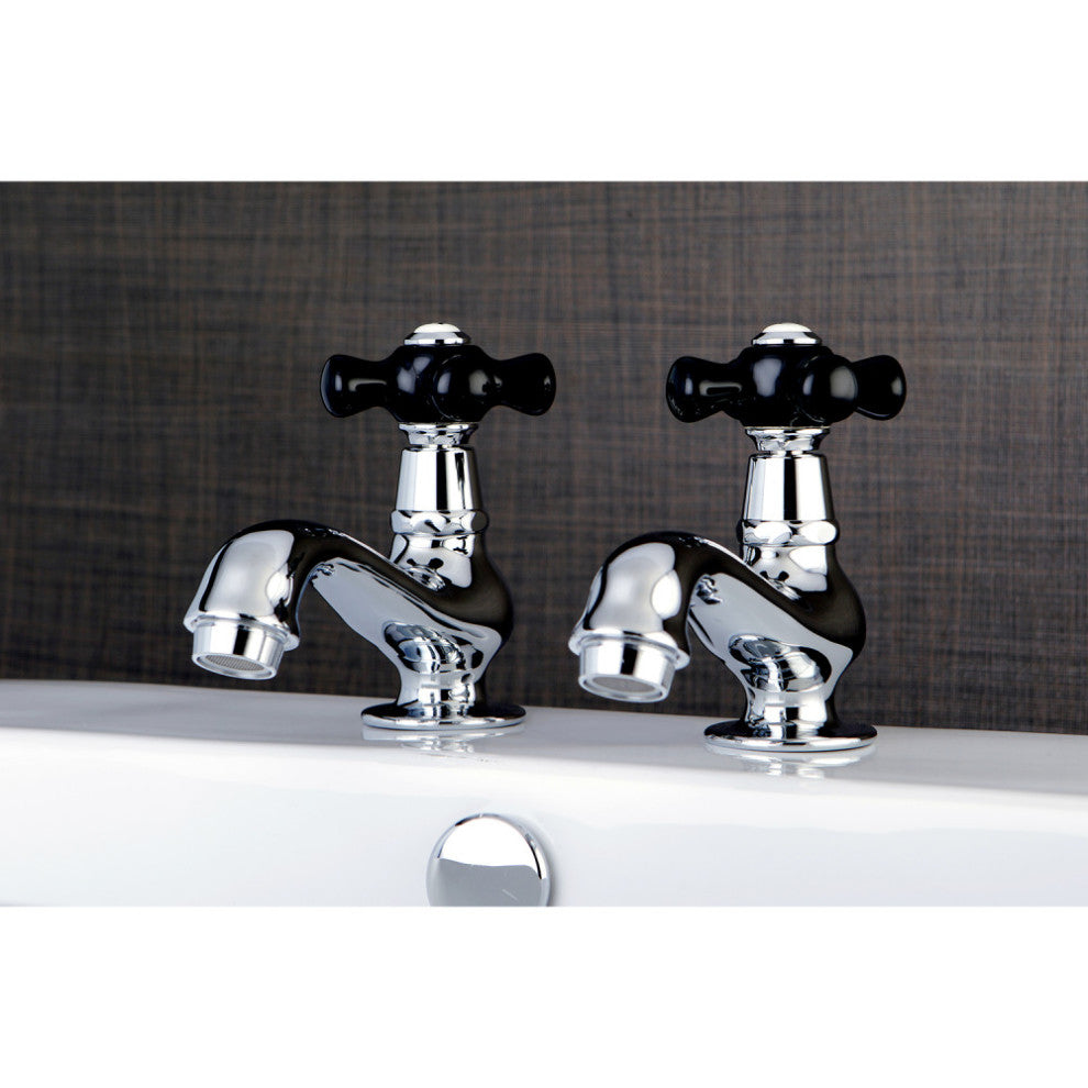 Kingston Brass Basin Faucet With Cross Handle, Polished Chrome