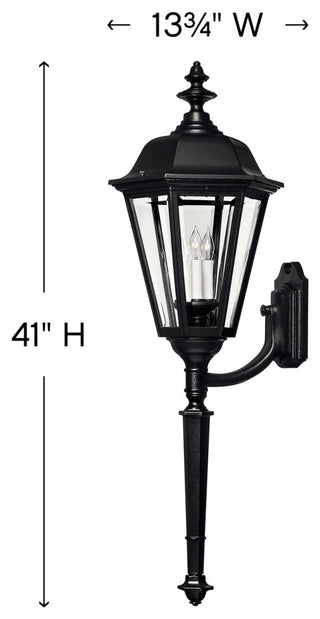Hinkley Manor House Double Extra Large Wall Mount Lantern, Black