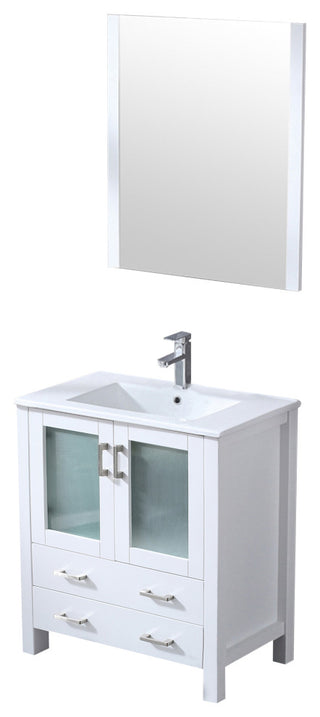 Volez Transitional White 30" Single Vanity Set