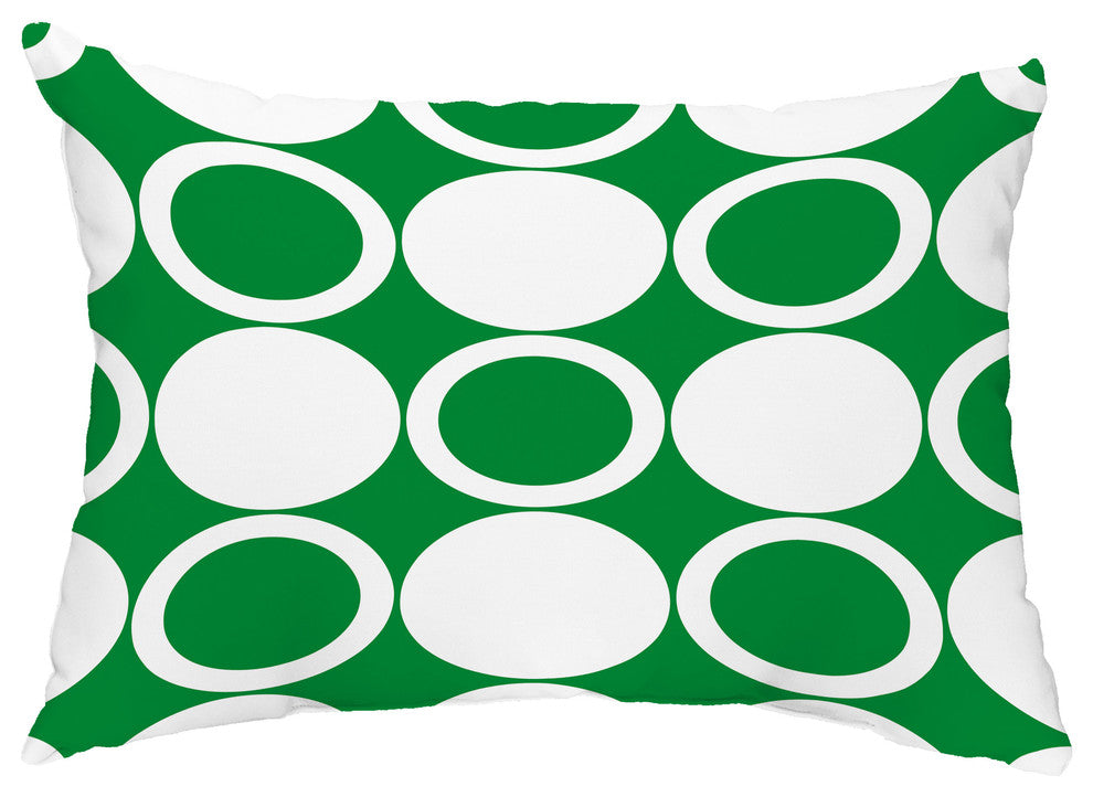 ModCircles 14"x20" Abstract Decorative Outdoor Pillow, Green