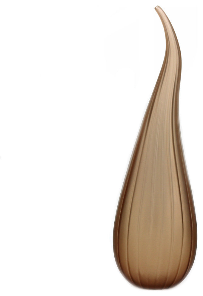 Murano Glass Stripe Vase, Tobacco