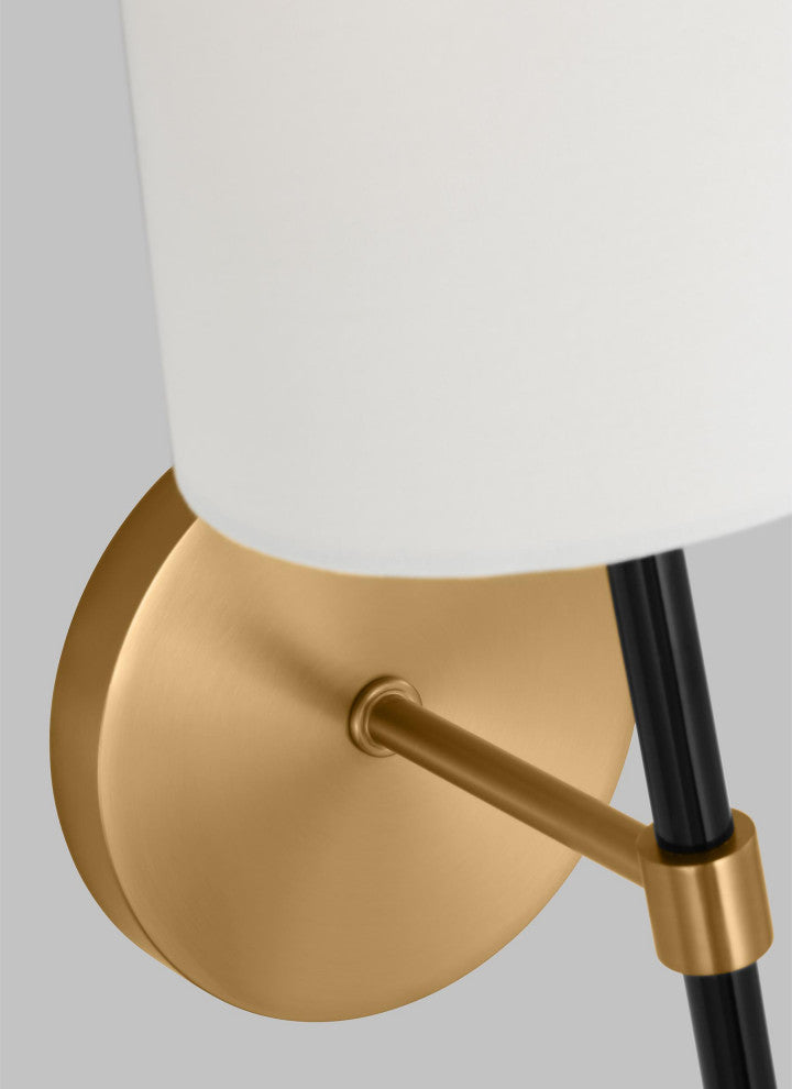 Monroe 1-Light Indoor Wall Small Single Sconce, Burnished Brass Gold