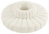 Arc Upholstered Outward Curved Modular Sectional, Cream, 8-Piece: Reverse Corner (8), Velvet