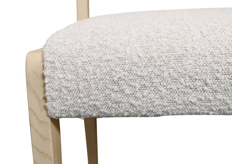 Flagstaff 13-Piece 108" Dining Set With 12 Ash Boucle Chairs In Ivory