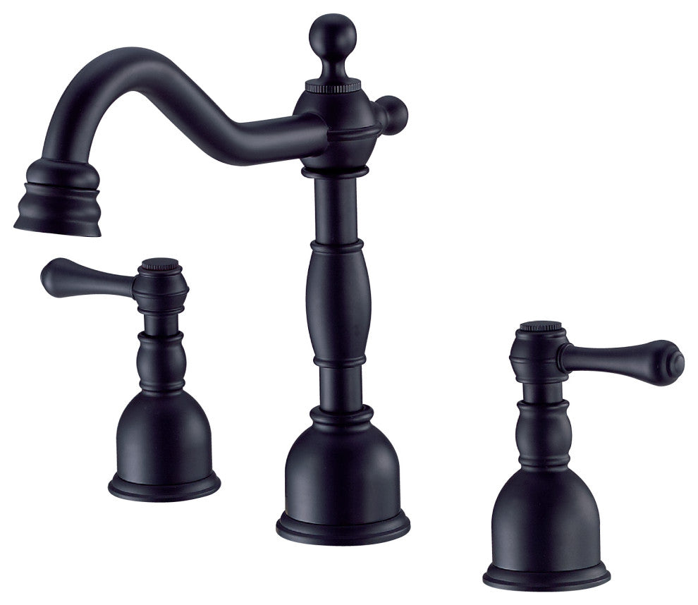 Opulence Two Handle Widespread Lavatory Faucet, Satin Black