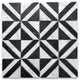 Carrara White Marble Striped Square Maze Mosaic Tile Marquina Black, 1 sheet