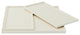 3-Piece Lacquered Ivory Cream Wood Nesting Tray Set, Midcentury Simple R